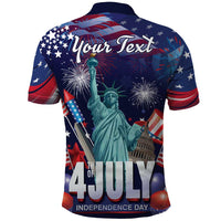 Personalized United States Independence Day Polo Shirt Statue of Liberty for 4th of July