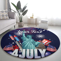 Personalized United States Independence Day Round Carpet Statue of Liberty for 4th of July