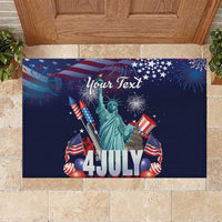 Personalized United States Independence Day Rubber Doormat Statue of Liberty for 4th of July