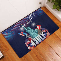 Personalized United States Independence Day Rubber Doormat Statue of Liberty for 4th of July