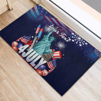 Personalized United States Independence Day Rubber Doormat Statue of Liberty for 4th of July