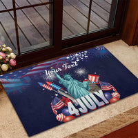 Personalized United States Independence Day Rubber Doormat Statue of Liberty for 4th of July
