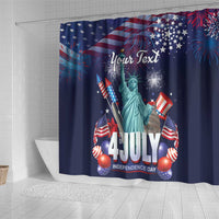 Personalized United States Independence Day Shower Curtain Statue of Liberty for 4th of July