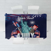Personalized United States Independence Day Tablecloth Statue of Liberty for 4th of July