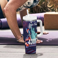 Personalized United States Independence Day Tumbler With Handle Statue of Liberty for 4th of July