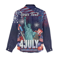 Personalized United States Independence Day Women Casual Shirt Statue of Liberty for 4th of July