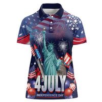 Personalized United States Independence Day Women Polo Shirt Statue of Liberty for 4th of July