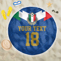Custom Italy Football Beach Blanket Come On Gli Azzurri
