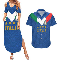Custom Italy Football Couples Matching Summer Maxi Dress and Hawaiian Shirt Come On Gli Azzurri