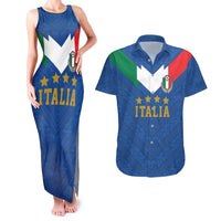 Custom Italy Football Couples Matching Tank Maxi Dress and Hawaiian Shirt Come On Gli Azzurri