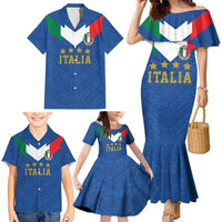 Custom Italy Football Family Matching Mermaid Dress and Hawaiian Shirt Come On Gli Azzurri