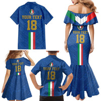 Custom Italy Football Family Matching Mermaid Dress and Hawaiian Shirt Come On Gli Azzurri