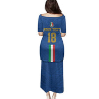 Custom Italy Football Family Matching Puletasi and Hawaiian Shirt Come On Gli Azzurri