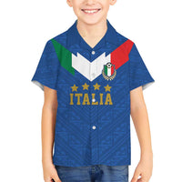 Custom Italy Football Family Matching Short Sleeve Bodycon Dress and Hawaiian Shirt Come On Gli Azzurri