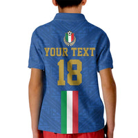 Custom Italy Football Kid Polo Shirt Come On Gli Azzurri