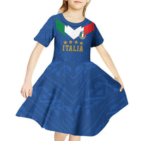 Custom Italy Football Kid Short Sleeve Dress Come On Gli Azzurri