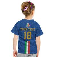 Custom Italy Football Kid T Shirt Come On Gli Azzurri