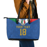 Custom Italy Football Leather Tote Bag Come On Gli Azzurri