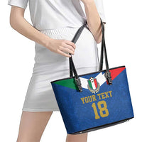 Custom Italy Football Leather Tote Bag Come On Gli Azzurri