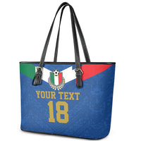 Custom Italy Football Leather Tote Bag Come On Gli Azzurri