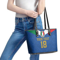 Custom Italy Football Leather Tote Bag Come On Gli Azzurri
