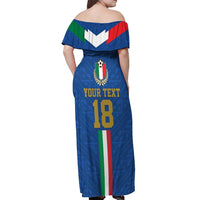 Custom Italy Football Off Shoulder Maxi Dress Come On Gli Azzurri
