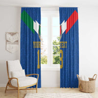 Custom Italy Football Window Curtain Come On Gli Azzurri
