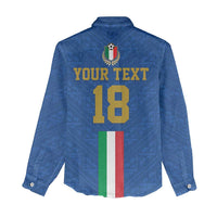 Custom Italy Football Women Casual Shirt Come On Gli Azzurri