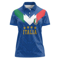 Custom Italy Football Women Polo Shirt Come On Gli Azzurri