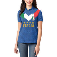 Custom Italy Football Women Polo Shirt Come On Gli Azzurri