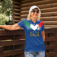 Custom Italy Football Women Polo Shirt Come On Gli Azzurri