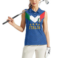 Custom Italy Football Women Sleeveless Polo Shirt Come On Gli Azzurri