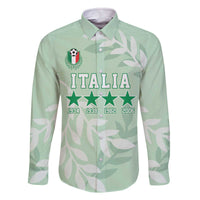 Custom Italy Football Family Matching Off The Shoulder Long Sleeve Dress and Hawaiian Shirt Nazionale di calcio dell'Italia