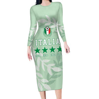 Custom Italy Football Long Sleeve Bodycon Dress Nazionale di calcio dell'Italia