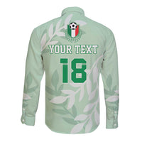 Custom Italy Football Long Sleeve Button Shirt Nazionale di calcio dell'Italia