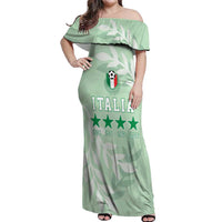 Custom Italy Football Off Shoulder Maxi Dress Nazionale di calcio dell'Italia