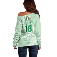Custom Italy Football Off Shoulder Sweater Nazionale di calcio dell'Italia