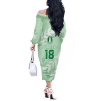 Custom Italy Football Off The Shoulder Long Sleeve Dress Nazionale di calcio dell'Italia