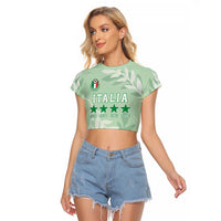 Custom Italy Football Raglan Cropped T Shirt Nazionale di calcio dell'Italia