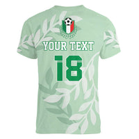 Custom Italy Football Women V-Neck T-Shirt Nazionale di calcio dell'Italia