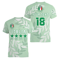 Custom Italy Football Women V-Neck T-Shirt Nazionale di calcio dell'Italia