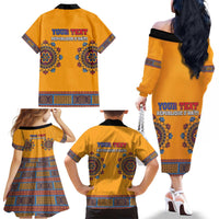 Personalized Haiti Dashiki Family Matching Off The Shoulder Long Sleeve Dress and Hawaiian Shirt - Wonder Print Shop