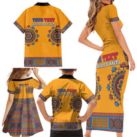 Personalized Haiti Dashiki Family Matching Short Sleeve Bodycon Dress and Hawaiian Shirt - Wonder Print Shop