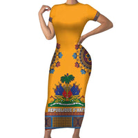 Personalized Haiti Dashiki Family Matching Short Sleeve Bodycon Dress and Hawaiian Shirt - Wonder Print Shop