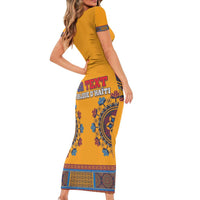 Personalized Haiti Dashiki Family Matching Short Sleeve Bodycon Dress and Hawaiian Shirt - Wonder Print Shop