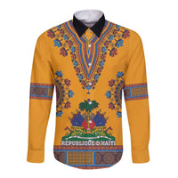 Personalized Haiti Dashiki Long Sleeve Button Shirt - Wonder Print Shop