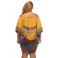Personalized Haiti Dashiki Off Shoulder Short Dress - Wonder Print Shop