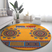 Personalized Haiti Dashiki Round Carpet