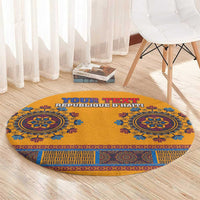 Personalized Haiti Dashiki Round Carpet