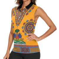Personalized Haiti Dashiki Women Sleeveless Polo Shirt - Wonder Print Shop